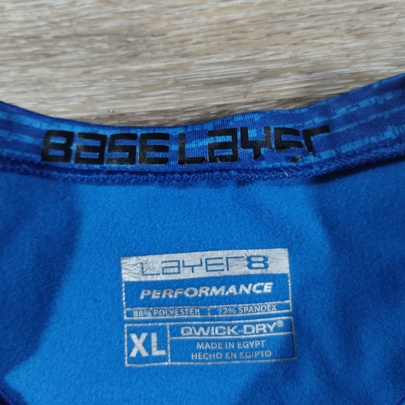 Base Layer 8 Performance Qwick-Dry Men XL Blue Long-Sleeve Fitness Shirt - Picture 14 of 14